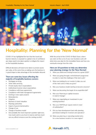 Hospitality Planning for the New Normal